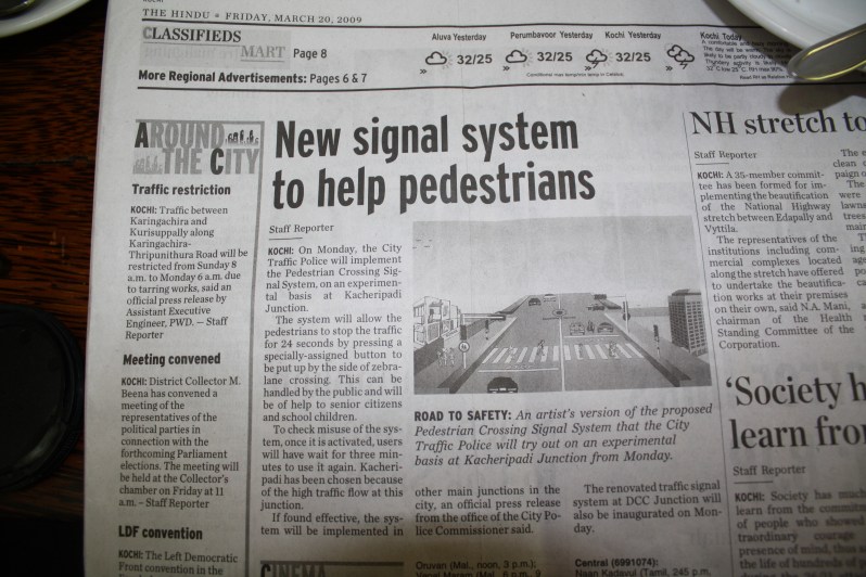 Kochi gets a pedestrian crossing